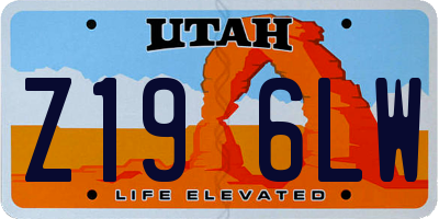 UT license plate Z196LW