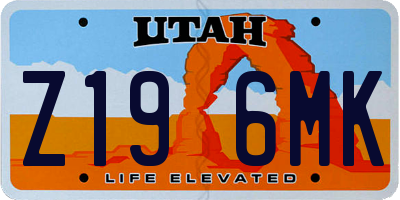 UT license plate Z196MK