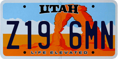 UT license plate Z196MN