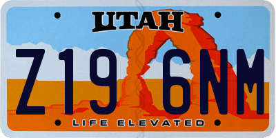 UT license plate Z196NM