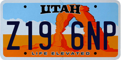 UT license plate Z196NP