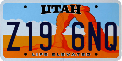 UT license plate Z196NQ