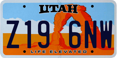 UT license plate Z196NW