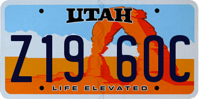 UT license plate Z196OC