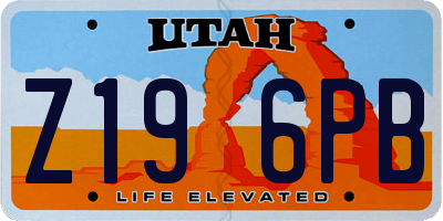 UT license plate Z196PB
