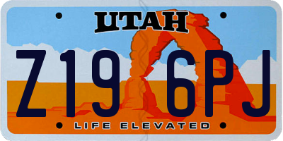 UT license plate Z196PJ