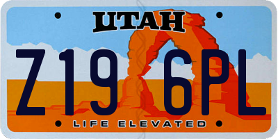 UT license plate Z196PL
