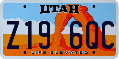 UT license plate Z196QC