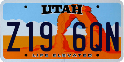 UT license plate Z196QN