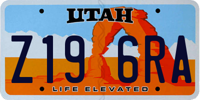 UT license plate Z196RA