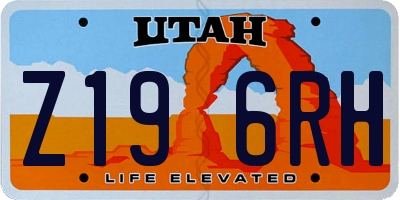 UT license plate Z196RH