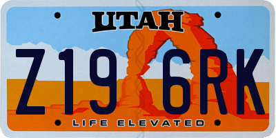 UT license plate Z196RK