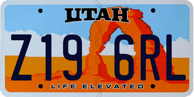 UT license plate Z196RL