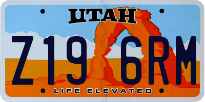 UT license plate Z196RM