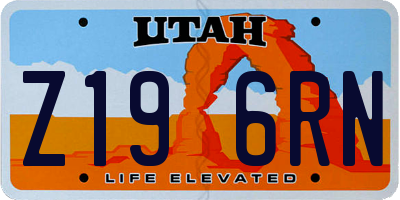 UT license plate Z196RN