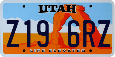 UT license plate Z196RZ