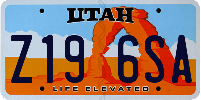 UT license plate Z196SA