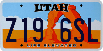 UT license plate Z196SL