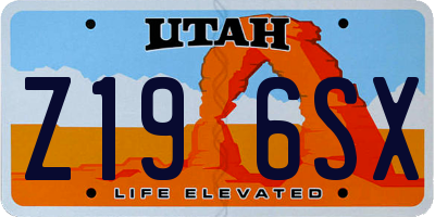 UT license plate Z196SX
