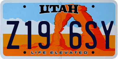 UT license plate Z196SY