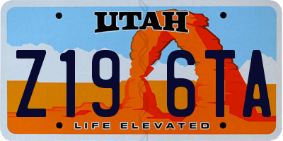 UT license plate Z196TA