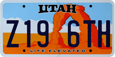 UT license plate Z196TH