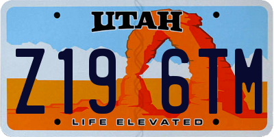 UT license plate Z196TM