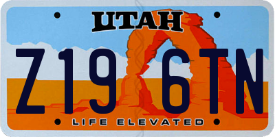 UT license plate Z196TN