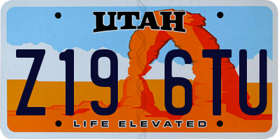 UT license plate Z196TU