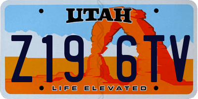 UT license plate Z196TV