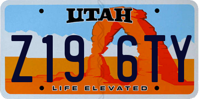 UT license plate Z196TY