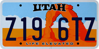 UT license plate Z196TZ