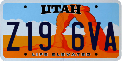 UT license plate Z196VA