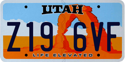 UT license plate Z196VF