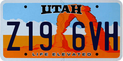 UT license plate Z196VH