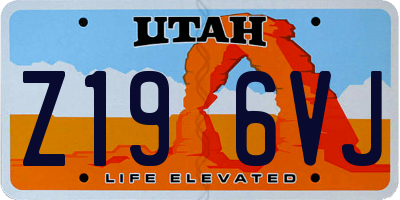 UT license plate Z196VJ