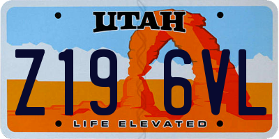 UT license plate Z196VL