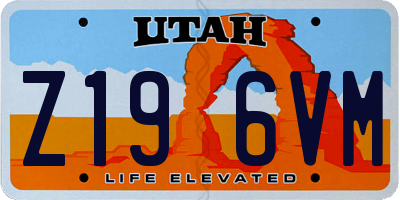 UT license plate Z196VM