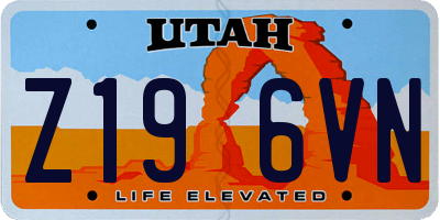 UT license plate Z196VN