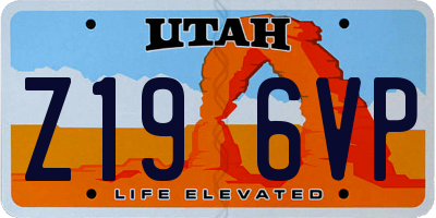 UT license plate Z196VP