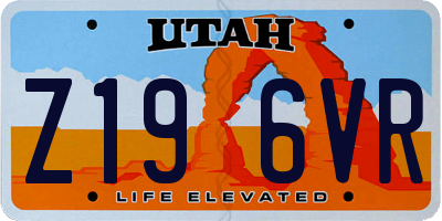 UT license plate Z196VR