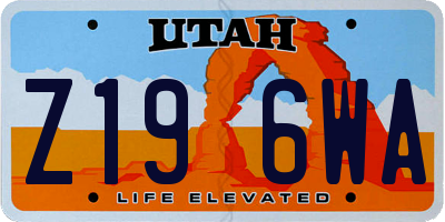 UT license plate Z196WA