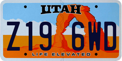 UT license plate Z196WD