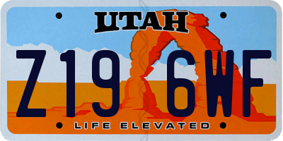 UT license plate Z196WF