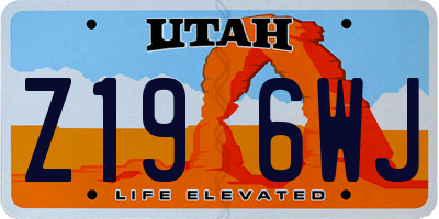 UT license plate Z196WJ