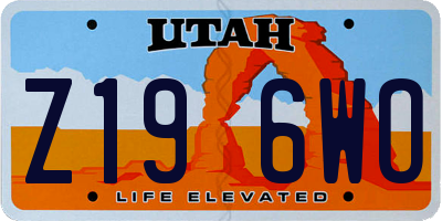 UT license plate Z196WO