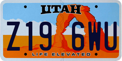 UT license plate Z196WU