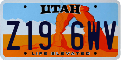UT license plate Z196WV