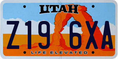 UT license plate Z196XA