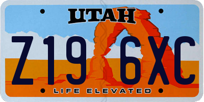 UT license plate Z196XC